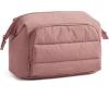 BAGSMART Makeup Bag Travel Toiletry Bag, Puffy Padded Make Up Bags for Women, Makeup Organizer Wide-open Pouch Purse, Travel Essentials for Toiletries Accessories Brushes, Camel(Brown)(Dark Pink)