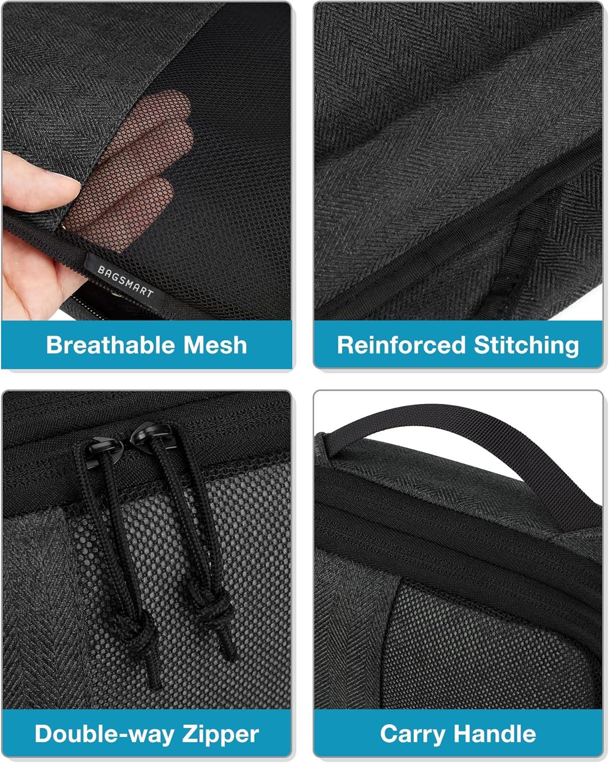 imageBAGSMART Compression Packing Cubes for Travel 6 Set Packing Cubes for Carry on Suitcases Compression Travel Cubes amp Suitcase Organizer for Packing with Shoe Bag KhakiKhaki