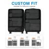 BAGSMART Compression Packing Cubes for Travel, 6 Set Packing Cubes for Carry on Suitcases, Compression Travel Cubes & Suitcase Organizer for Packing with Shoe Bag Khaki(04-Black)