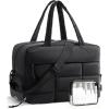 BAGSMART Large Gym Bag for Women, Carry on Travel Duffel Bag, Water-resistant Weekender with Shoe Compartment for Gym Travel Work, Classic(Classic)