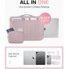 BAGSMART 15-16 inch Laptop Case with Handle, Puffy Padded Laptop Bag Sleeve for Women, Portable MacBook Air/Pro Case Compatible with Dell, HP, Lenovo, ASUS, Acer, Huawei Computer, Black(With Accessories-Pink)