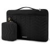 BAGSMART 15-16 inch Laptop Case with Handle, Puffy Padded Laptop Bag Sleeve for Women, Portable MacBook Air/Pro Case Compatible with Dell, HP, Lenovo, ASUS, Acer, Huawei Computer, Black(With Accessories-Black)