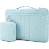 BAGSMART 15-16 inch Laptop Case with Handle, Puffy Padded Laptop Bag Sleeve for Women, Portable MacBook Air/Pro Case Compatible with Dell, HP, Lenovo, ASUS, Acer, Huawei Computer, Black(With Accessories-Baby Blue)