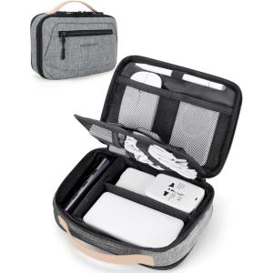 BAGSMART Electronics Organizer Travel Case, Cord Organizer Travel Cable Bag for Tech Accessories(Gray)