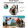 BAGSMART Basketball Bag with Shoes Compartment, Basketball Backpack with Ball Holder, Functional Gym Bag for Velleyball, Soccer & Baseball(Dark Gray)