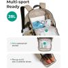 BAGSMART Basketball Bag with Shoes Compartment, Basketball Backpack with Ball Holder, Functional Gym Bag for Velleyball, Soccer & Baseball(Light Brown)