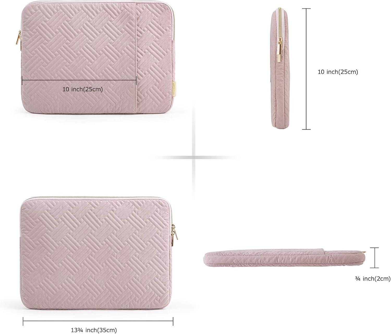 imageBAGSMART Laptop Sleeve 156 Inch Shockproof Water Repellent Compatible with HP Dell Lenovo Acer Asus Notebook MacBook Pro 16 Inch Carrying Case with Pocket BlackBaby Pink