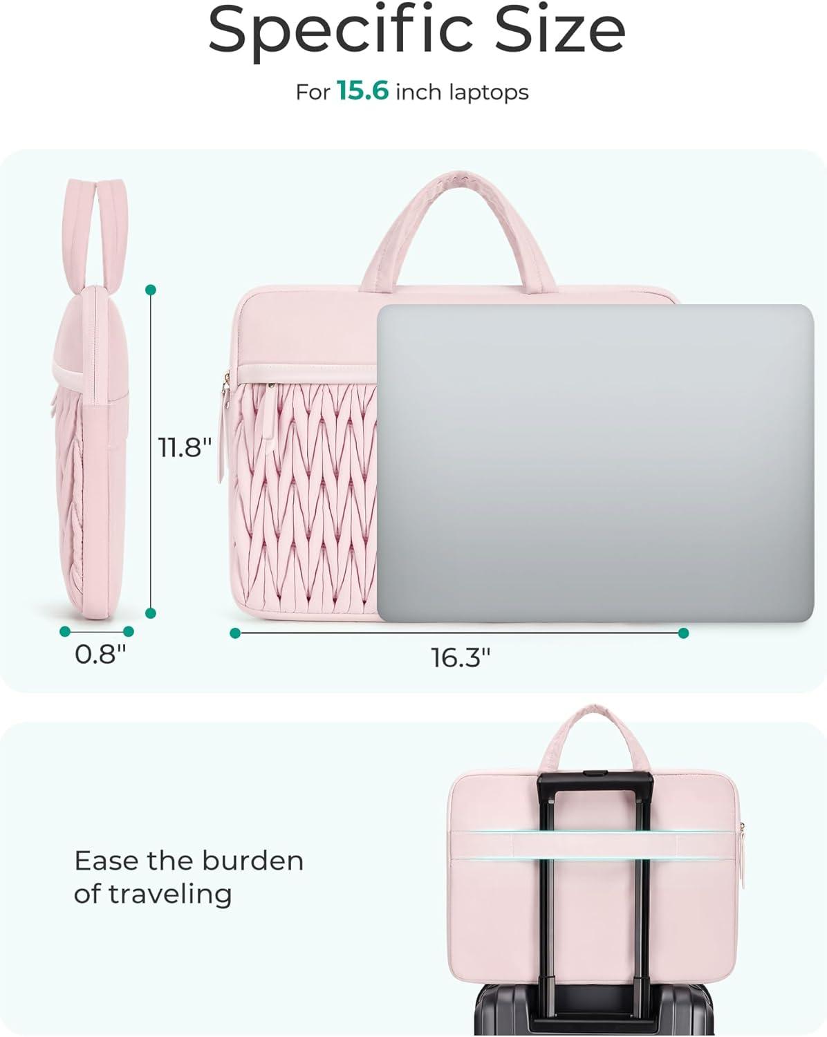 imageBAGSMART 14 Inch Laptop Case Puffy Laptop Bag Sleeve for MacBook Air Shockproof Laptop Cover MacBook Case Compatible for Dell HP Lenovo Asus Acer Black