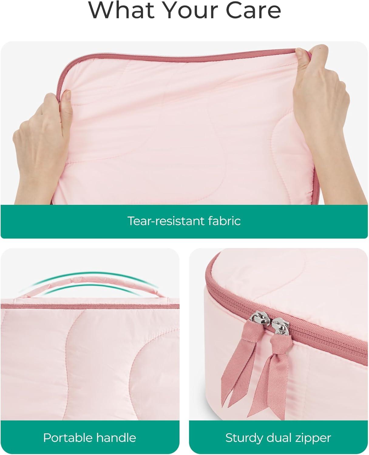 imageBAGSMART Wet Dry Bags 5 Pack Travel Bags Reusable for Swimsuits BeigeBlue