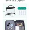 BAGSMART TSA Approved Toiletry Bag, 2 Pack Clear Makeup Cosmetic Bag Organizer, Quart Size Travel Bag for Toiletries, Carry-on Travel Accessories Essentials, Pink-2pcs(Pink-Puffy Top)