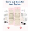 BAGSMART Travel Toiletry Bag with Jewelry Organizer, Hanging Travel Bag for Toiletries, Puffy Makeup Cosmetic Bag Organizer, Carry-on Travel Accessories Essentials, Beige-M(Beige)