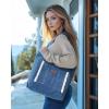 BAGSMART Women’s Multi-Compartment Tote Bag with Elastic Cord for Travel Fitness Outdoor Activities(Dark Blue)