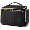 BAGSMART Travel Toiletry Bag, Large Wide-open Travel Bag for Toiletries, Makeup Cosmetic Travel Bag with Handle-Black(Black)