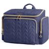 BAGSMART Travel Toiletry Bag, Large Wide-open Travel Bag for Toiletries, Makeup Cosmetic Travel Bag with Handle-Black(Navy)