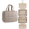 BAGSMART Travel Toiletry Bag for Women, Hanging Travel Bag for Toiletries, Puffy Makeup Cosmetic Bag Organizer, Carry-on Travel Accessories Essentials, Camel(Camel)