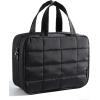 BAGSMART Travel Toiletry Bag for Women, Hanging Travel Bag for Toiletries, Puffy Makeup Cosmetic Bag Organizer, Carry-on Travel Accessories Essentials, Camel(Black)