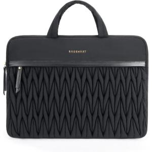 BAGSMART 14 Inch Laptop Case, Puffy Laptop Bag Sleeve for MacBook Air, Shockproof Laptop Cover MacBook Case Compatible for Dell HP Lenovo Asus Acer, Black