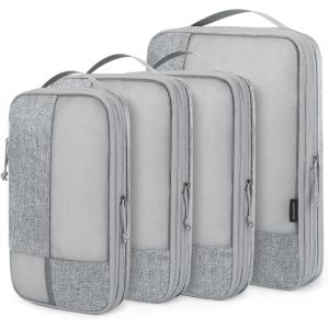 BAGSMART Compression Packing Cubes for Travel, 6 Set Packing Cubes for Carry on Suitcases, Compression Travel Cubes & Suitcase Organizer for Packing with Shoe Bag Sky Blue(Grey)