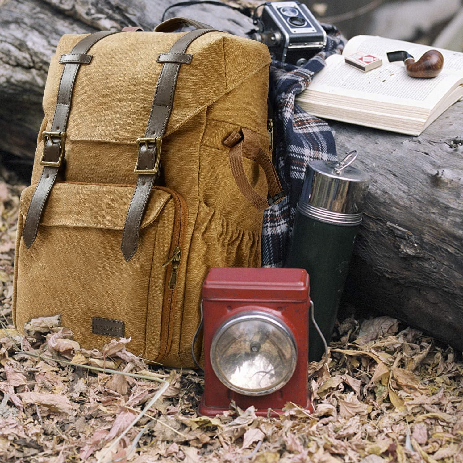 imageBAGSMART Camera Backpack DSLR SLR Waterproof Camera Bag with 15 Inch Laptop Compartment amp Tripod Holder amp Rain Cover GreenKhaki