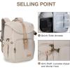 BAGSMART Camera Backpack, DSLR SLR Waterproof Camera Bag with 15 Inch Laptop Compartment & Tripod Holder & Rain Cover, Green(Ivory White)