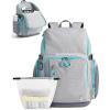 BAGSMART 2 Piece Swim Bag for Swimmers with Shoe Compartment, 35L Waterproof Swim Backpack for Men and Women, Swimming Sports Gym Bag(Light Gray)