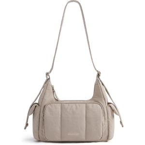 BAGSMART Crossbody Bags for Women, Small Puffer Purses for Women Daily/Travel, 6L Cute Fluffy Hobo Bag with Adjustable Strap(A-warm Sand)