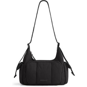 BAGSMART Crossbody Bags for Women, Small Puffer Purses for Women Daily/Travel, 6L Cute Fluffy Hobo Bag with Adjustable Strap(B-jet Black)