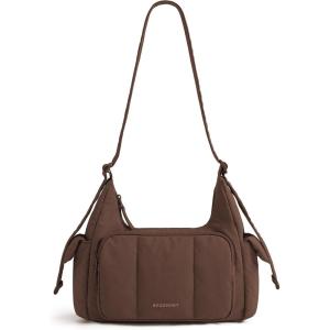 BAGSMART Crossbody Bags for Women, Small Puffer Purses for Women Daily/Travel, 6L Cute Fluffy Hobo Bag with Adjustable Strap(C-mocha Brown)