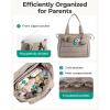 BAGSMART Diaper Bag Tote, Hospital Bag for Labor Delivery, Puffy Maternity Travel Diaper Tote, Baby Bag with Pacifier Case(Beige)