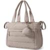 BAGSMART Diaper Bag Tote, Hospital Bag for Labor Delivery, Puffy Maternity Travel Diaper Tote, Baby Bag with Pacifier Case(Camel)