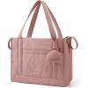 BAGSMART Diaper Bag Tote Puffer Tote Bag Lightweight Baby Bag with Insulated Pockets, Pacifier Case(Dark Pink)