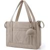 BAGSMART Diaper Bag Tote Puffer Tote Bag Lightweight Baby Bag with Insulated Pockets, Pacifier Case(Grayish Brown)