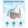 BAGSMART Fanny Packs for Women Cross Body, Lightweight Puffy Belt Bag with Multi Pockets Quilted Purse for Traveling Hiking Black(Brown)