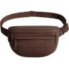 BAGSMART Fanny Packs for Women Cross Body, Lightweight Puffy Belt Bag with Multi Pockets Quilted Purse for Traveling Hiking Black(Coffee Brown)