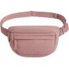 BAGSMART Fanny Packs for Women Cross Body, Lightweight Puffy Belt Bag with Multi Pockets Quilted Purse for Traveling Hiking Black(Dark Pink)
