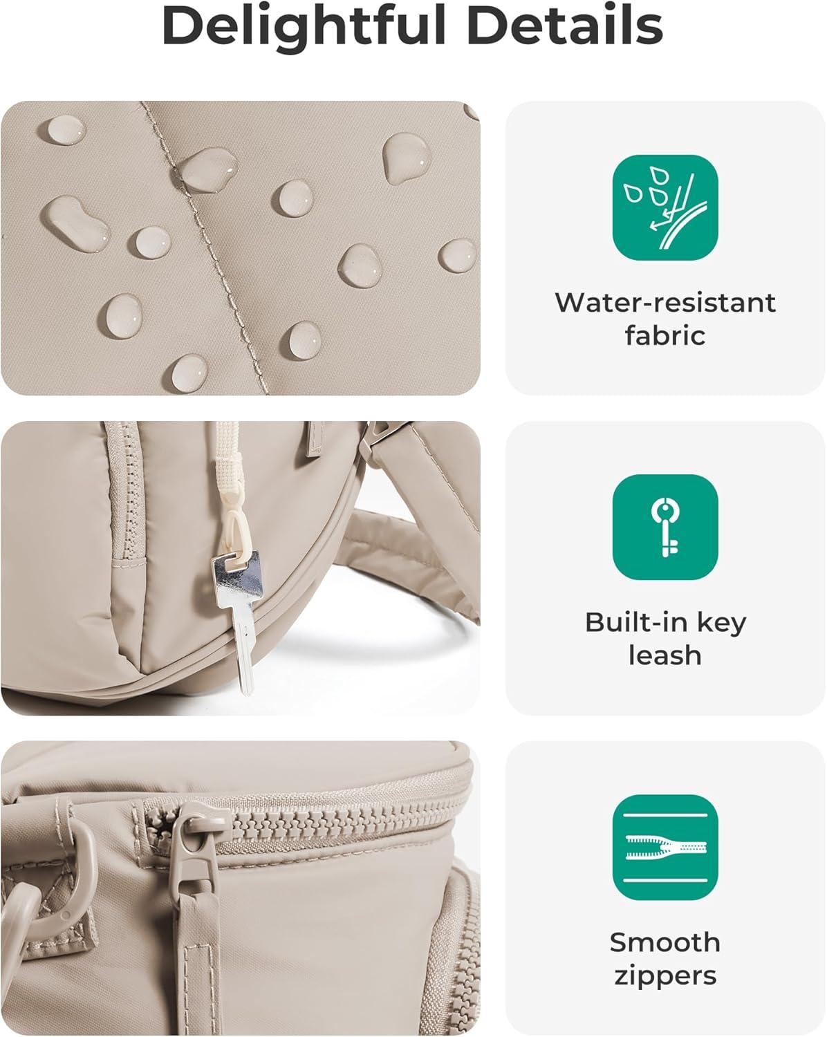 imageBAGSMART Puffer Crossbody Bum Bags for Women Small Cross Body Purses for Women Travel amp Work Quilted Waterresistant Hobo 4L Quilted Puffy Mom Everyday bag03espresso Brown