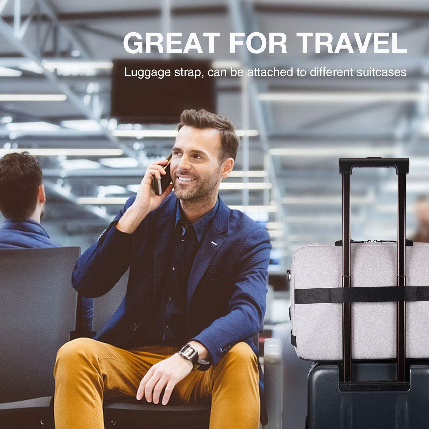 imageBAGSMART Laptop Bag 156 Inch Computer Bag Laptop Briefcase RFID Blocking Messenger Shoulder Bag Laptop Case for Men Business School Travel BlackGrey