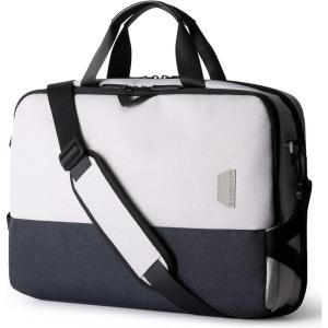 BAGSMART Laptop Bag, 15.6 Inch Computer Bag, Laptop Briefcase, RFID Blocking Messenger Shoulder Bag, Laptop Case for Men, Business, School, Travel, Black(Grey)