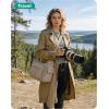 BAGSMART 2 in 1 Puffy Camera Sling Bag for Photographer, Everyday Shoulder Crossbody Bag with Pockets Digital Camera Case for DSLR/Mirrorless, Light Beige(Brown)