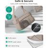 BAGSMART 2 in 1 Puffy Camera Sling Bag for Photographer, Everyday Shoulder Crossbody Bag with Pockets Digital Camera Case for DSLR/Mirrorless, Light Beige(Dark Pink)