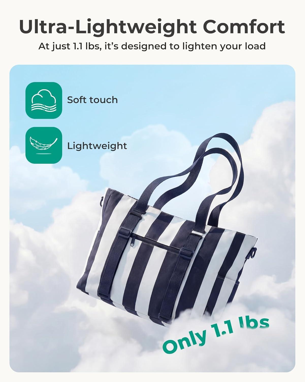 imageBAGSMART Large Beach Bag for Women Oversize Tote Bag for TravelPoolSummer 3Ways to Carry Cruise Essentials Family Picnic Extralarge mom bag Sandproof zip open Womens summer giftsPink Stripe