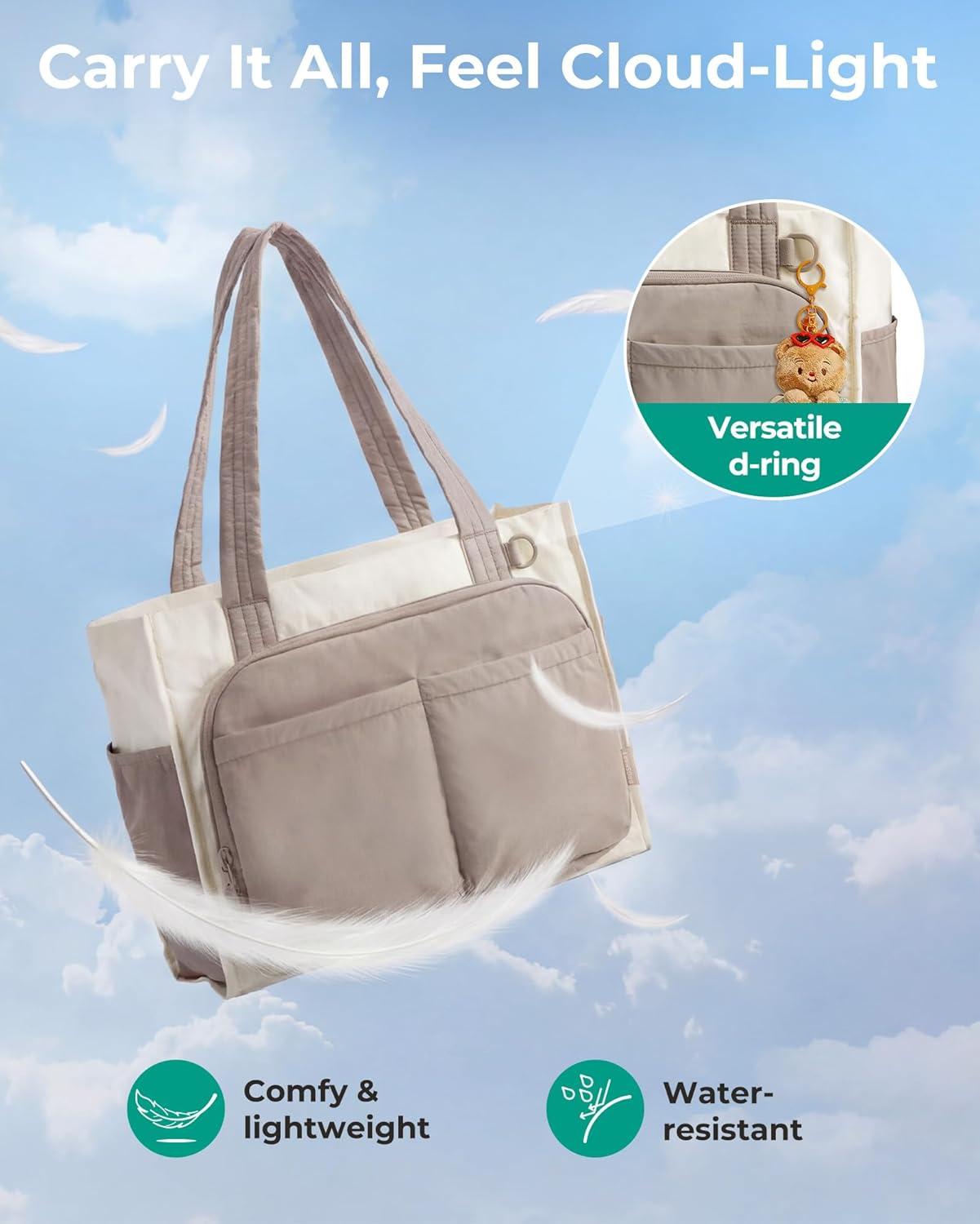 imageBAGSMART Tote Bag for Women Work Puffy Travel Tote Handbag Gift for Teacher amp Nurse Medium13 laptop w 30oz cup holder Large156 laptop w 40oz cup holder For campus work travel everydayDforest Green