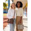BAGSMART Corduroy Tote Bag for Women Work/Travel, Teacher Nurse Bible Church Hobo | 12L fits 14″ laptop, w/ 40oz cup holder, 5L fits Kindle, w/ cossbody strap, For work, campus, travel, everyday(A-camel)