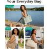 BAGSMART Corduroy Tote Bag for Women Work/Travel, Teacher Nurse Bible Church Hobo | 12L fits 14″ laptop, w/ 40oz cup holder, 5L fits Kindle, w/ cossbody strap, For work, campus, travel, everyday(Camel)