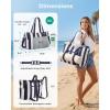 BAGSMART Large Beach Bag for Women, Oversize Tote Bag for Travel/Pool/Summer | 3-Ways to Carry, Cruise Essentials, Family Picnic, Extra-large mom bag, Sandproof, zip open, Womens summer gifts(Pink Stripe)