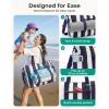 BAGSMART Large Beach Bag for Women, Oversize Tote Bag for Travel/Pool/Summer | 3-Ways to Carry, Cruise Essentials, Family Picnic, Extra-large mom bag, Sandproof, zip open, Womens summer gifts(Sage Green Stripe)