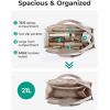 BAGSMART Tote Bag for Women, 2Pc Puffer Tote Bag Set with Zipper, Quilted Large Work Teacher Bag for Travel(Black)
