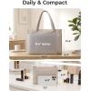 BAGSMART Tote Bag for Women, 2Pc Puffer Tote Bag Set with Zipper, Quilted Large Work Teacher Bag for Travel(Coffee Brown)