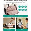 BAGSMART Tote Bag for Women Work, Puffy Travel Tote Handbag Gift for Teacher & Nurse | Medium-13″ laptop, w/ 30oz cup holder, Large-15.6″ laptop, w/ 40oz cup holder, For campus, work, travel, everyday(G-forest Green)