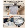 BAGSMART Vacuum Storage Bags for Travel with Rechargeable Air Pump, Portable Space Saver Bags for Travel & Home, Vacuum Compression Seal Bag for Clothing, Blanket, 18 Pack Khaki Brown(Pink)